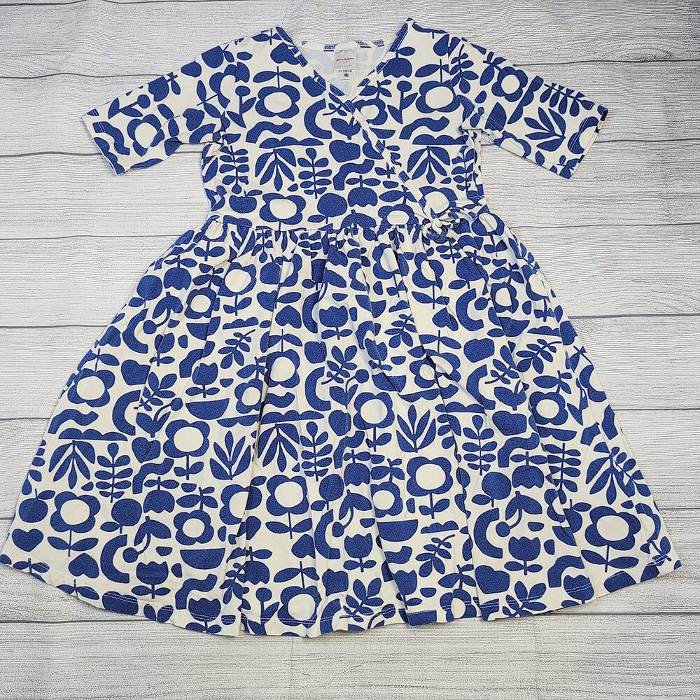 12 Hanna Andersson Blue Petals Wrap Dress